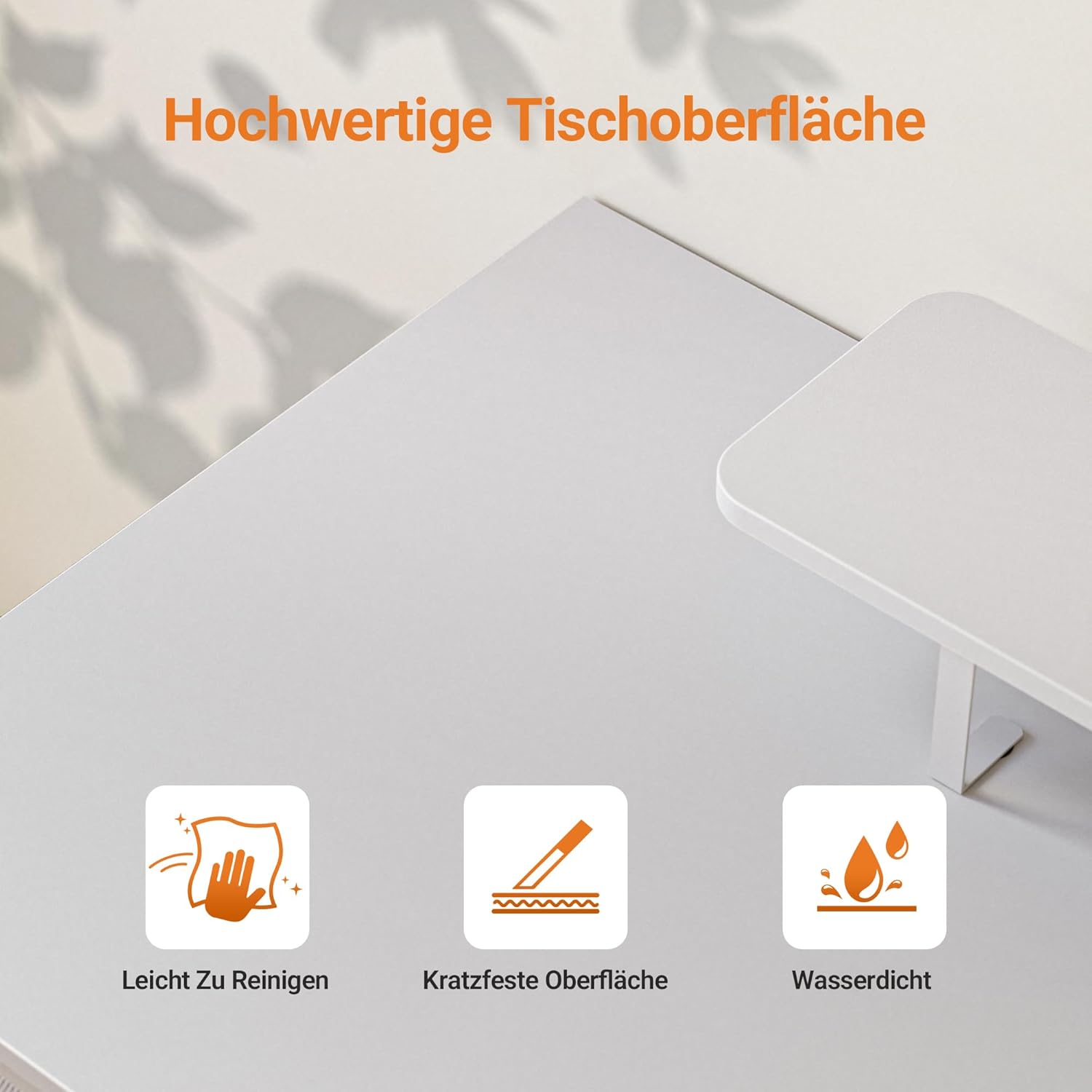 Claiks Computertisch mit 3 Schubladen, 140 x 60 cm Schreibtisch mit Regal, Tisch mit 2 Steckdosen und 2 USB-Ladeanschlüsse, Bürotisch PC-Tisch für Home Office, Wohnzimmer, Weiß