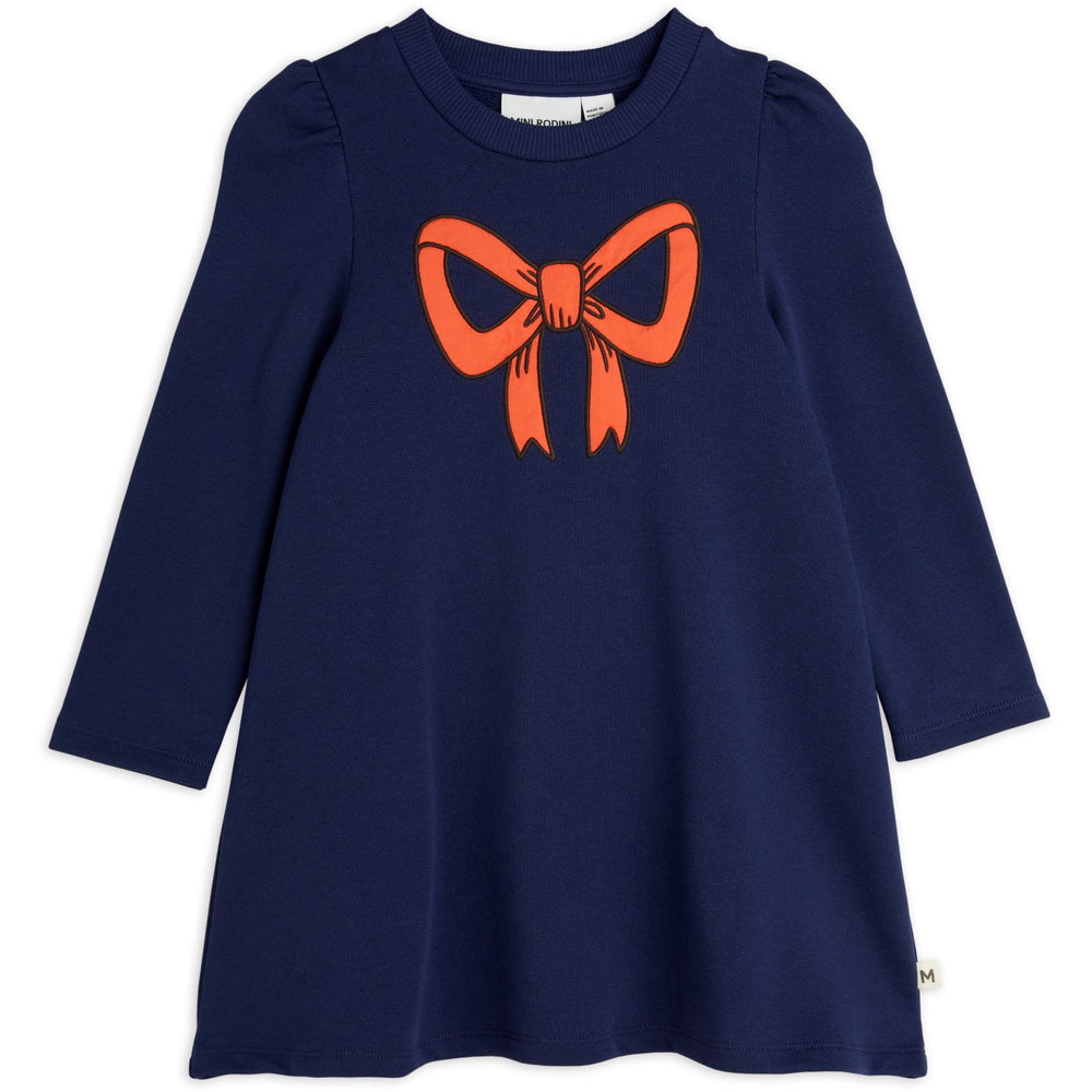 Køb Mini Rodini Blue Bow Application Sweat Kjole