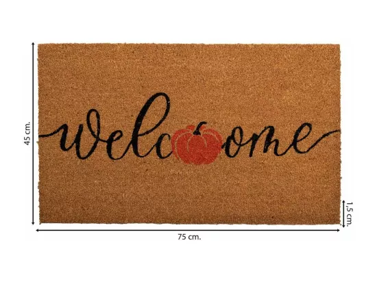 Tapis en fibre naturelle et caoutchouc marron 45x75x1,5