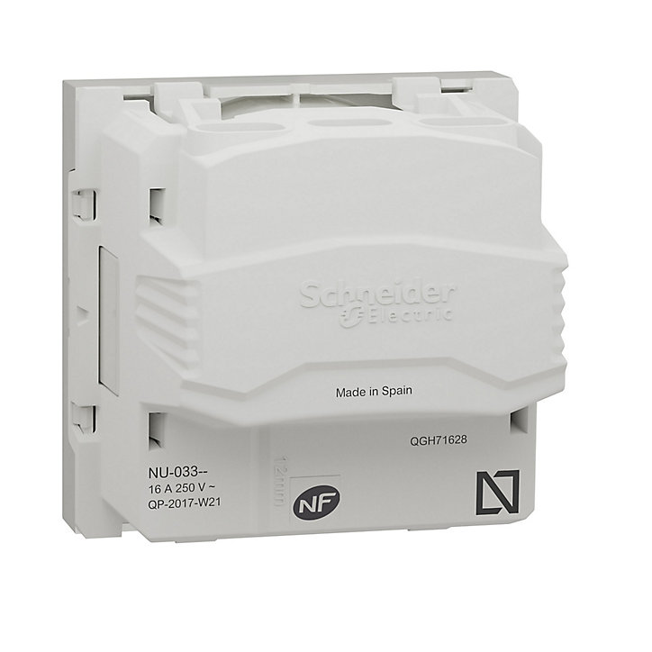 Mécanisme prise 2 pôles 2 modules Schneider Electric Unica Pro blanc