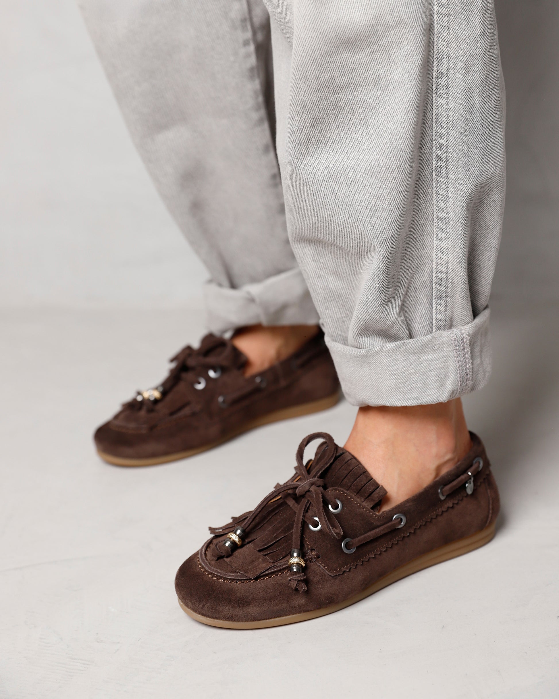 VIA VAI bruine dames loafers June Loua