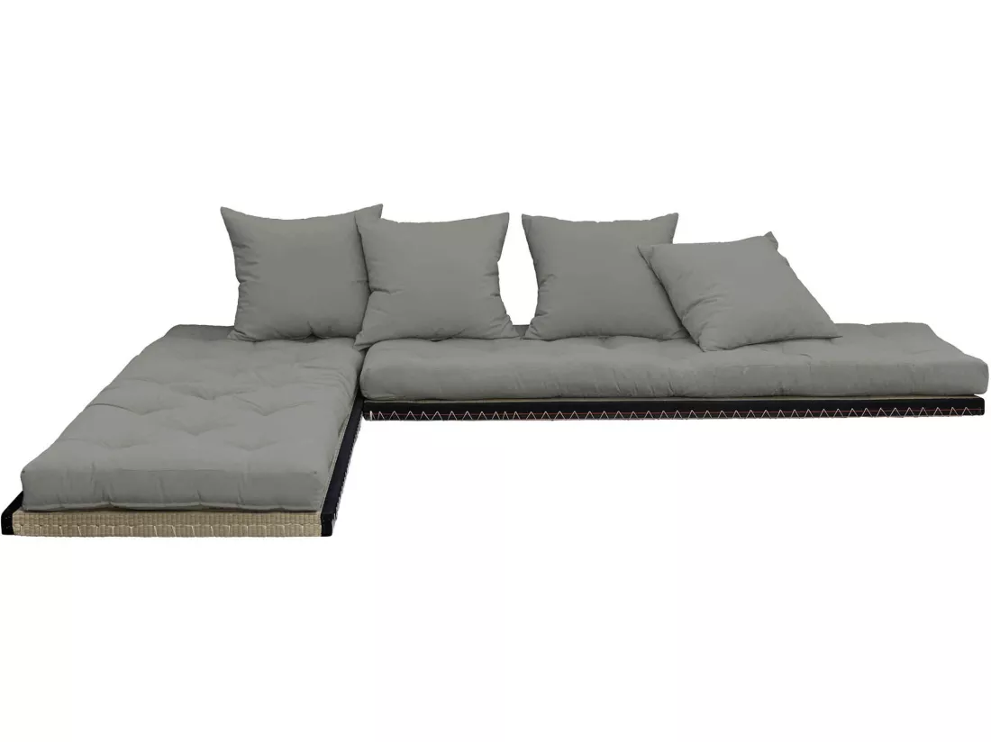 Futon canapé lit 3 places 2x70x200 CHICO gris