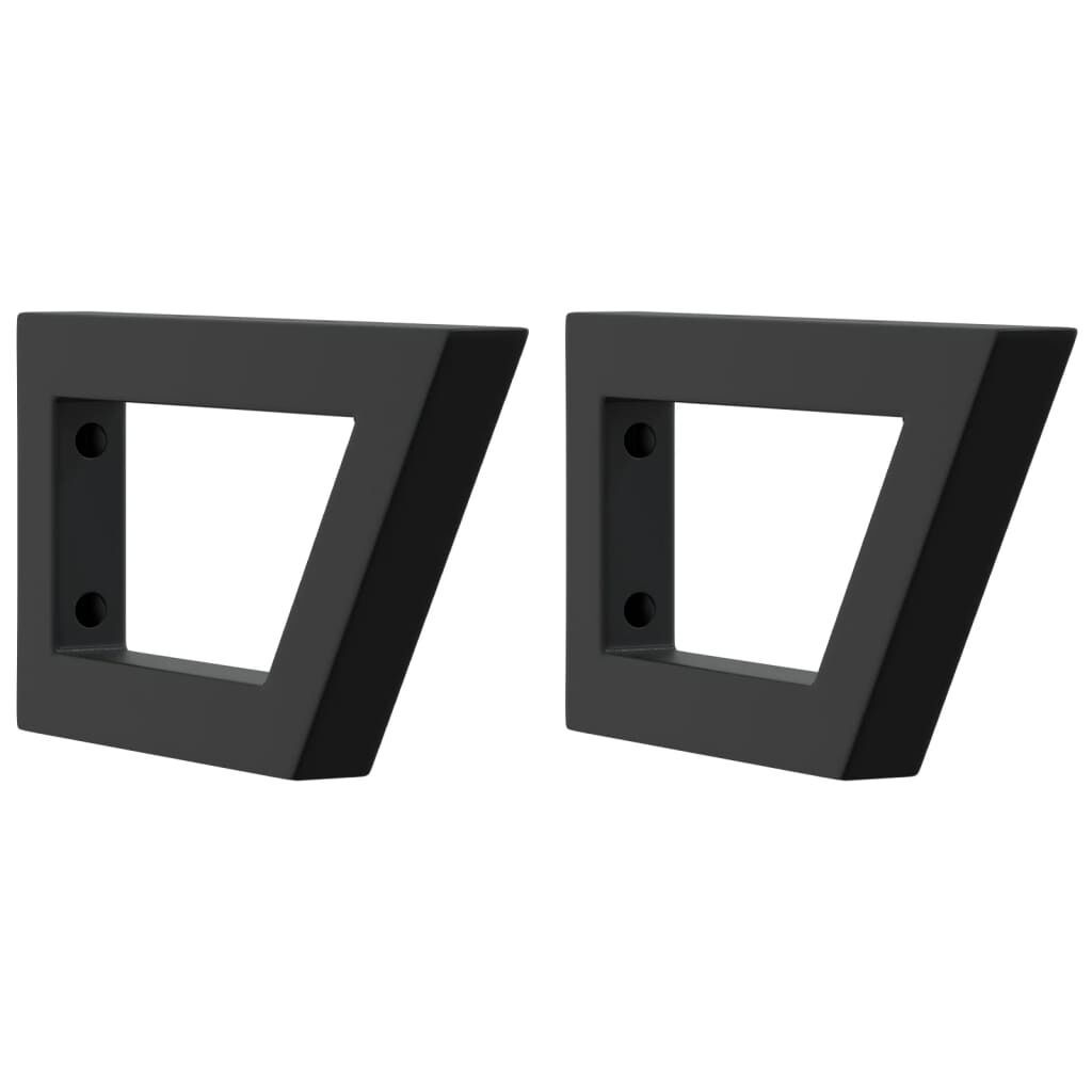 vidaXL Gootsteenplankdragers 2 stuks zwart trapeziumvormig
