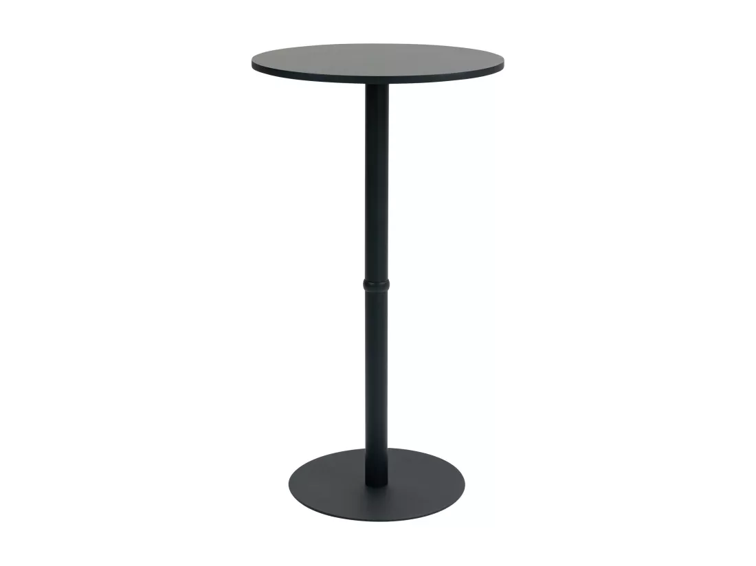 Table haute - rond Ø 60 cm - Bois - Noir / Noir - Hereford