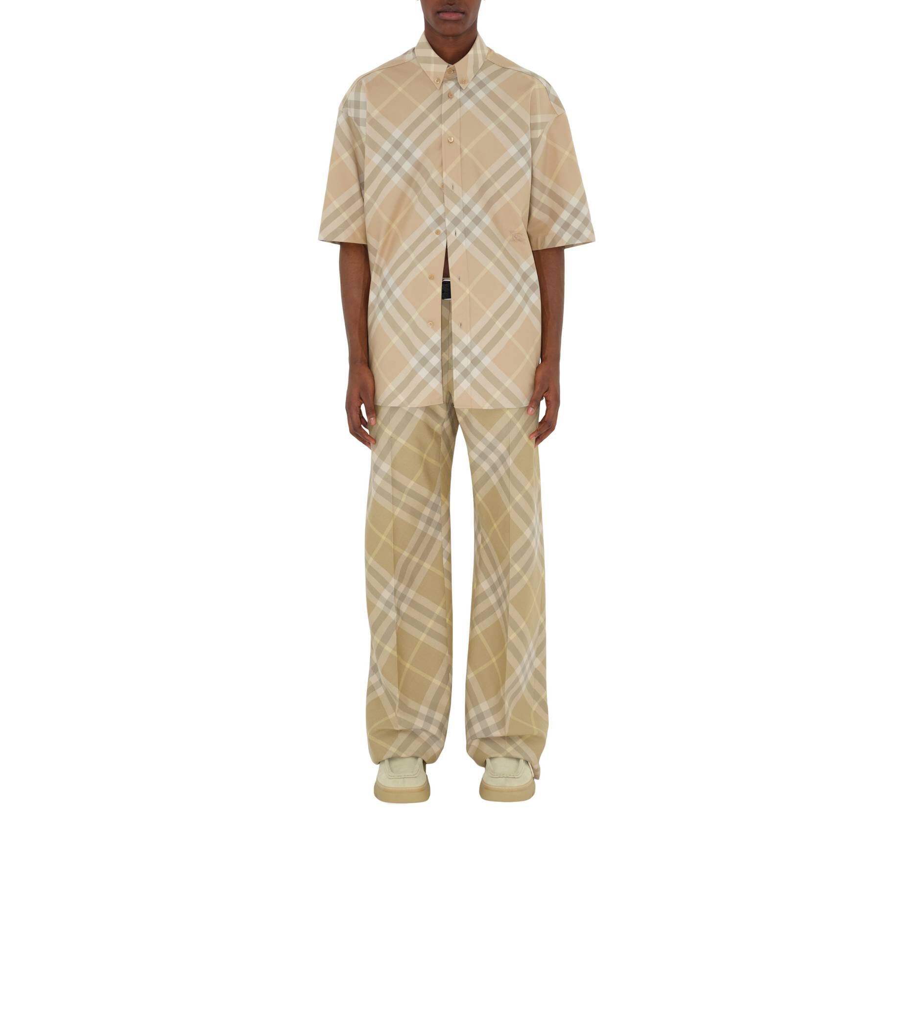Burberry| Herren Baumwollhemd Kurzarm Oversized Fit