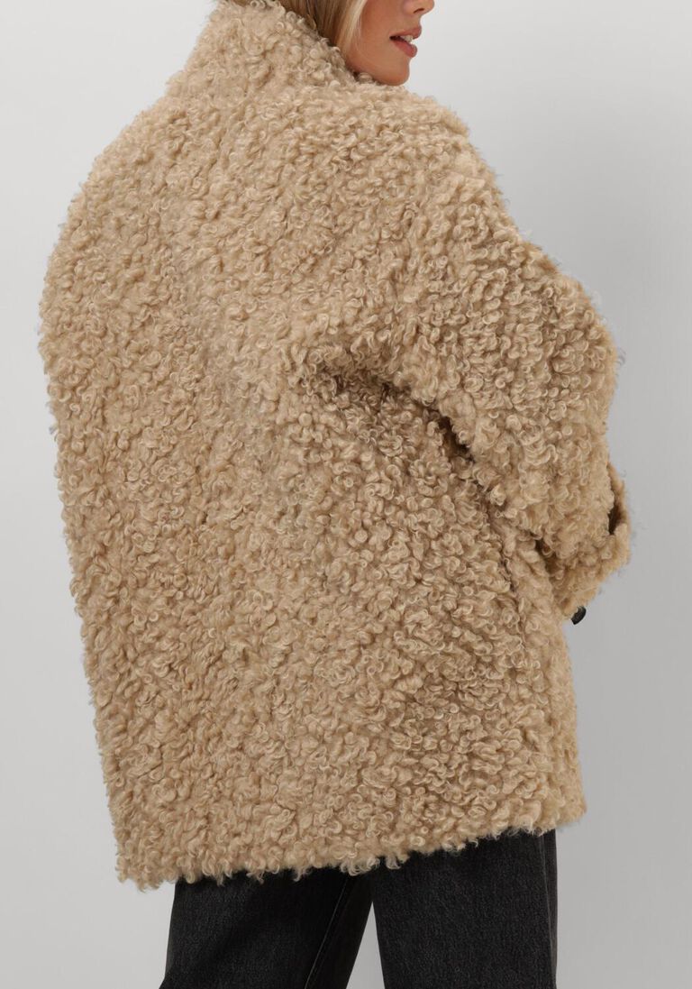 beige co'couture teddy jas teddy mix jacket