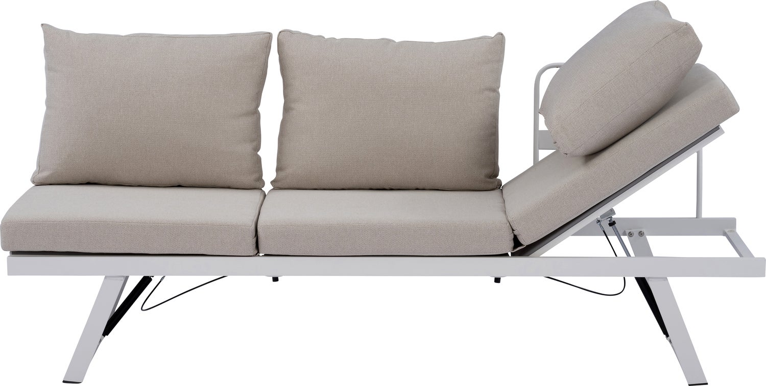 Intratuin tuinbank Julia wit / taupe 198 x 76 x 81 cm