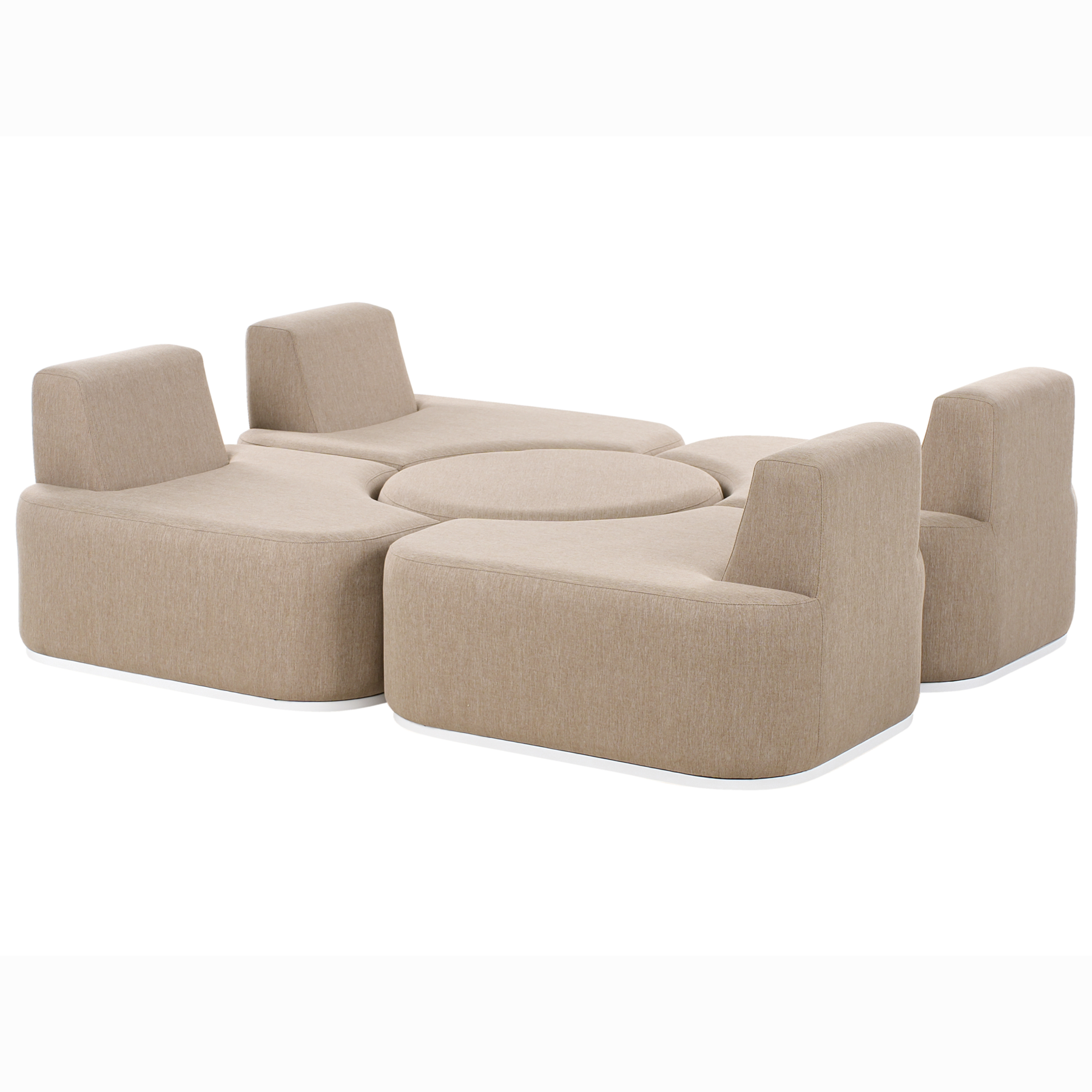 Beliani - FABRO - Loungeset voor 4 - Beige - Polyester