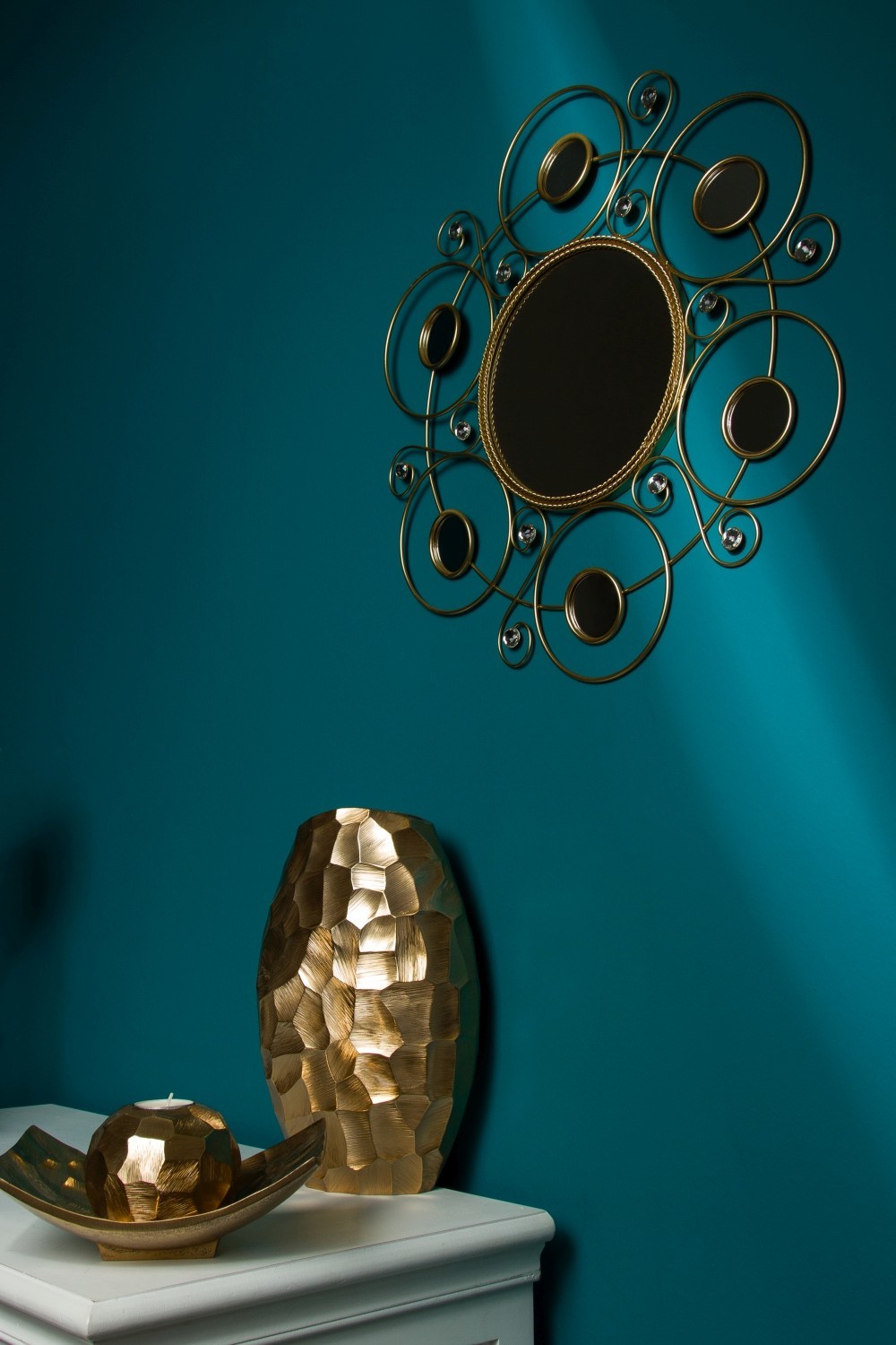 Spiegel HELIOS - goldfarben - 50 cm