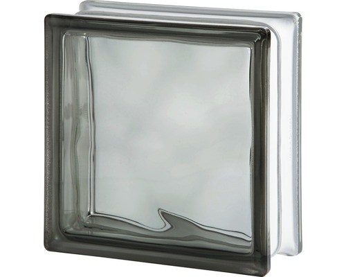 Glasblok wolk grafiet 19 x 19 x 8 cm