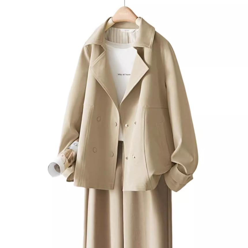 malabar - Trenchcoat met kraag en dubbele rij knopen