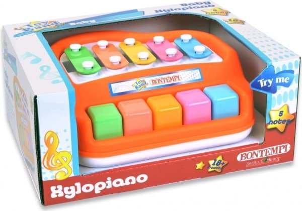 Bontempi Baby Xylopiano, Musikalsk leke, Xylofon, 1 år, Flerfarget