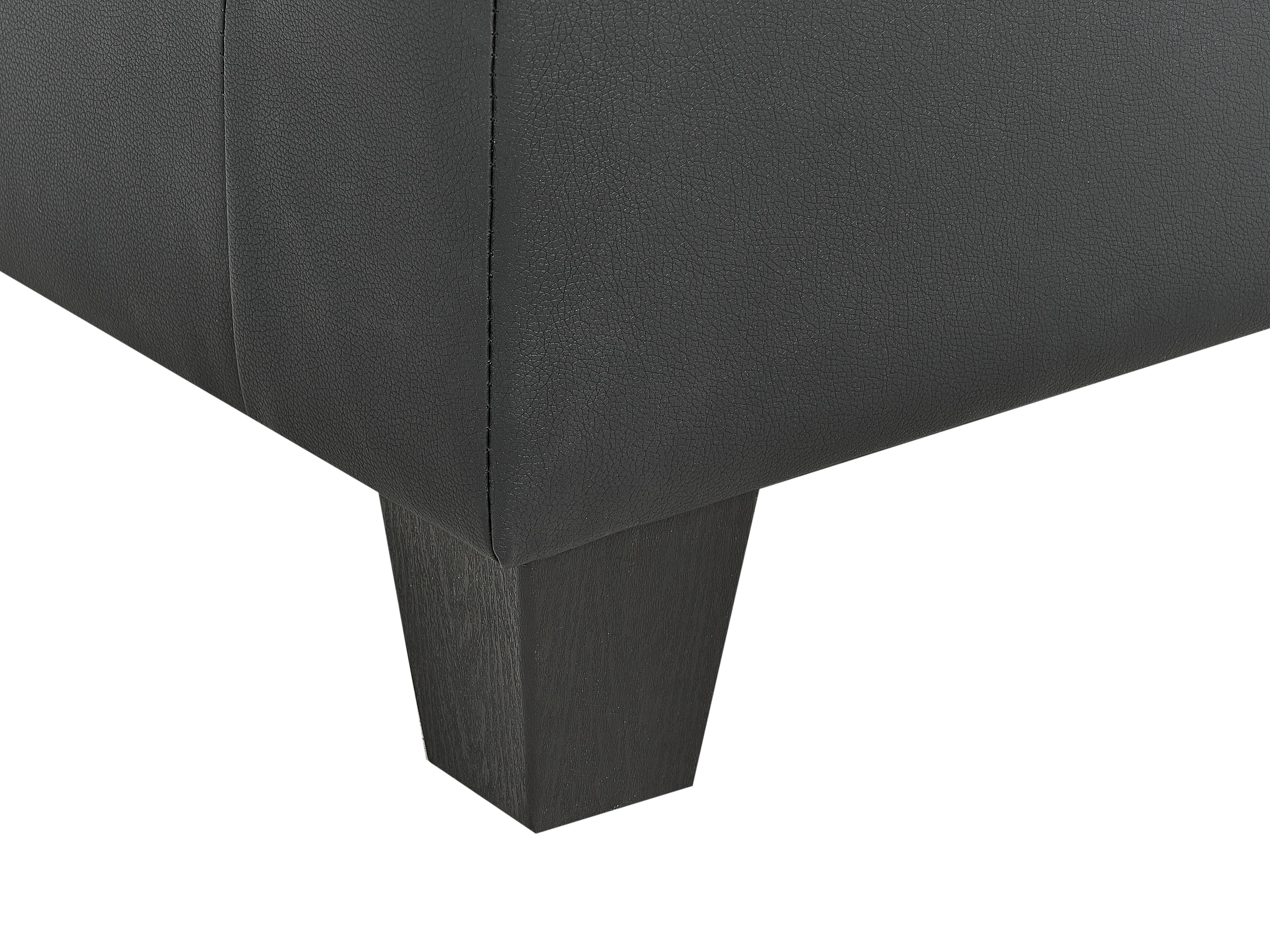 Modulaire hoekbank 5-zits UNSTAD Kunstleer Zwart linkszijdig