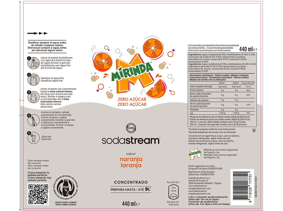 CONCENTRADO SODASTREAM CONCENTRADO MIRINDA ZERO