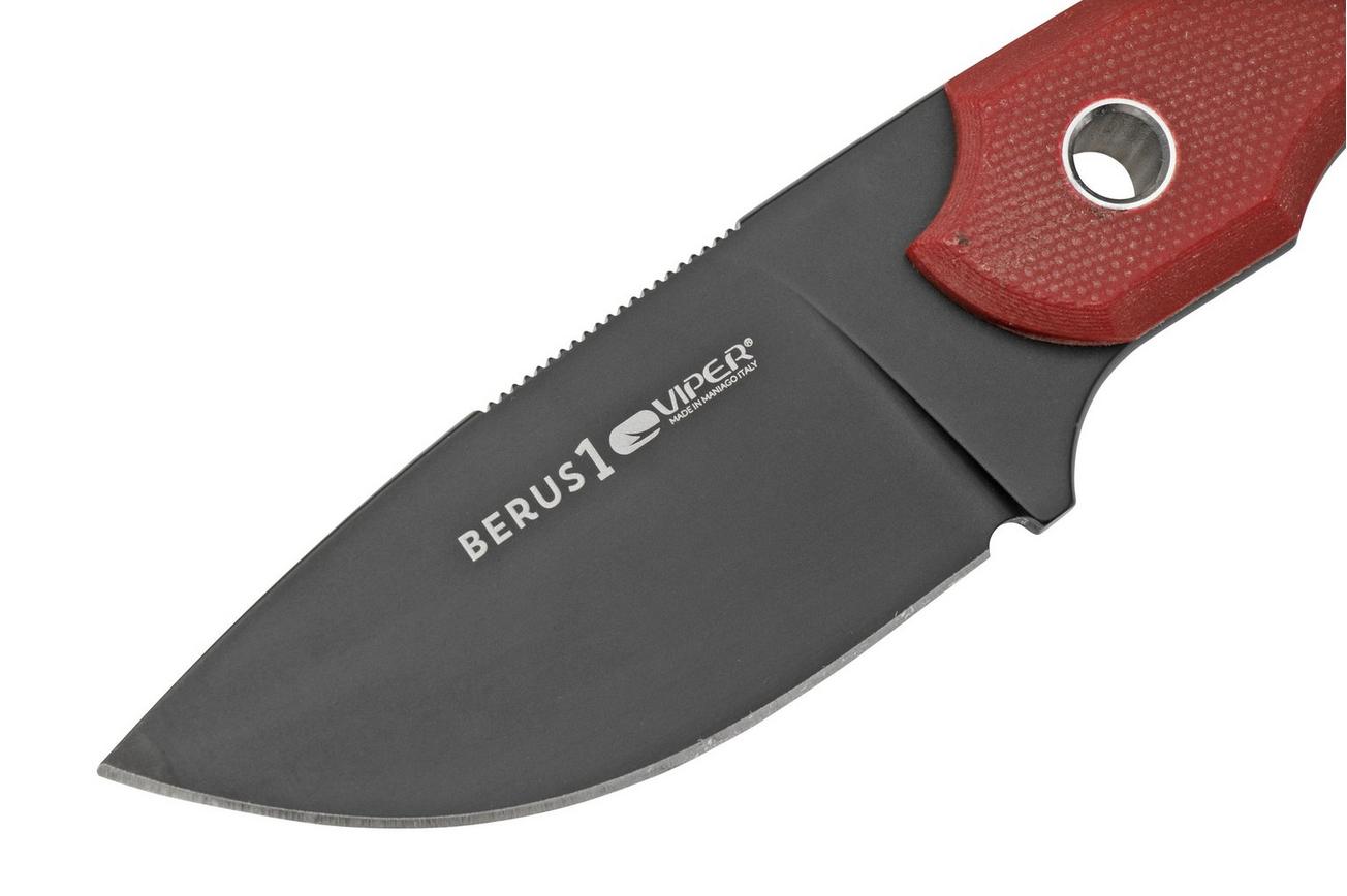 Viper Berus 1 VT4012DGR M390 PVD Black, Red G10 vaststaand mes, Rumici design