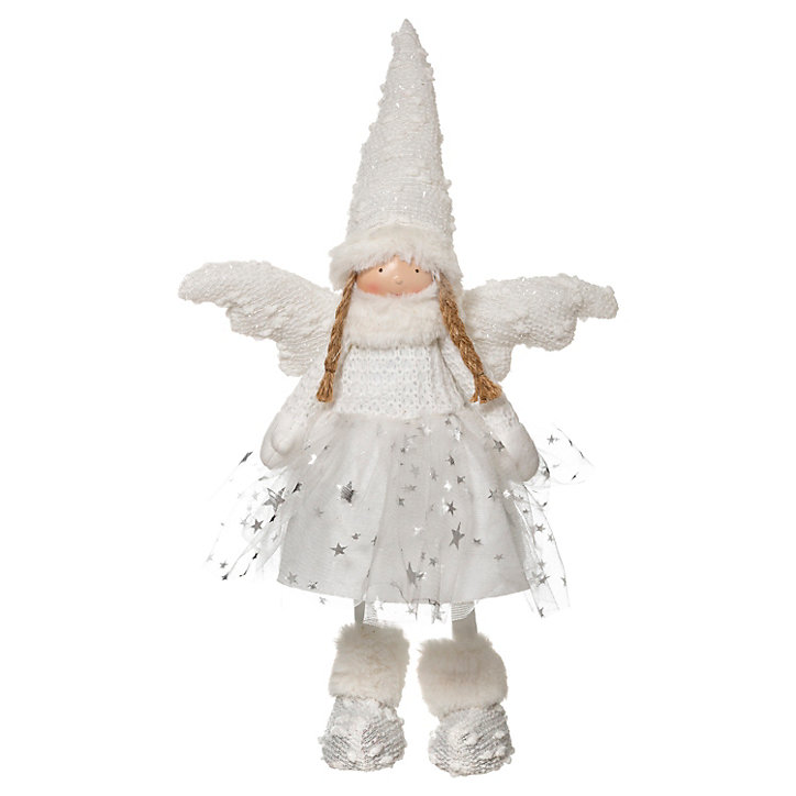Décoration de noël poupée ange blanche 42 cm