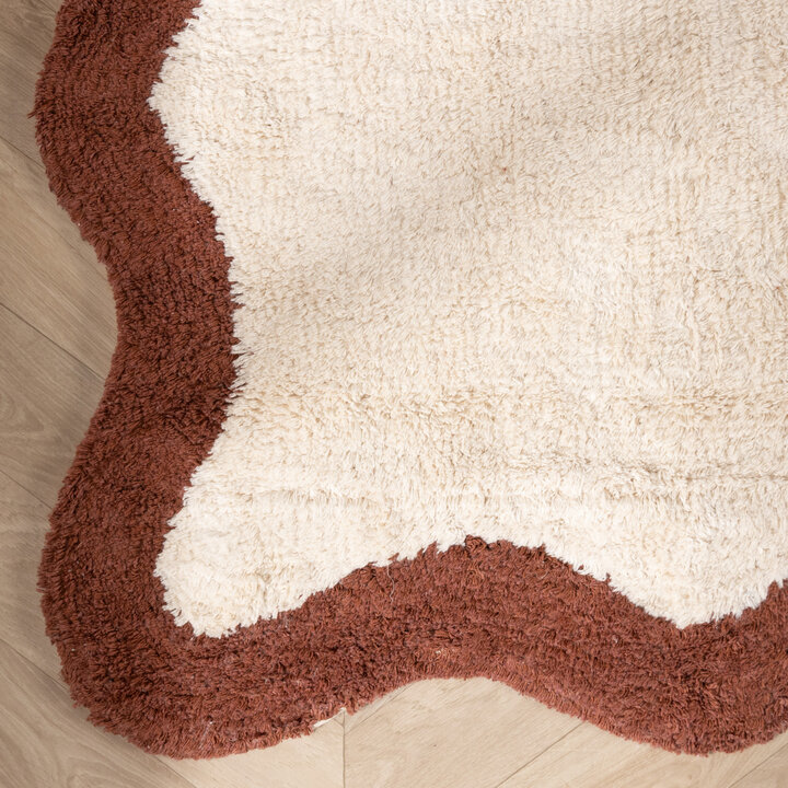Wasbaar vloerkleed - Hazy Bruin/Creme