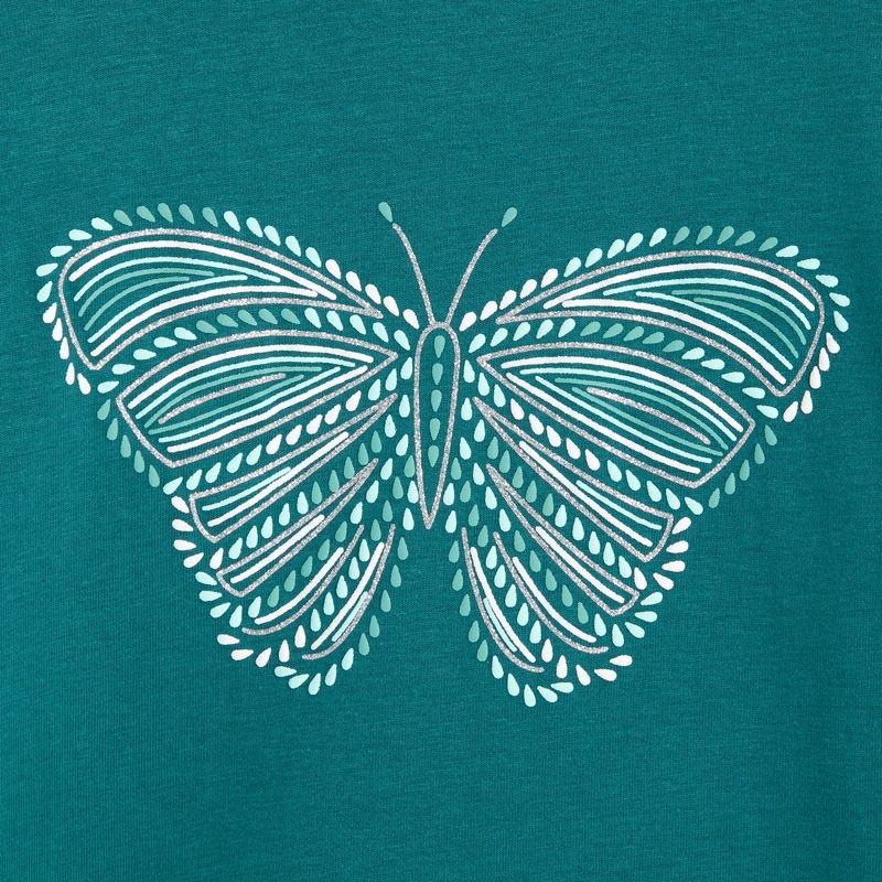 T-shirt à motif pailleté vert fille