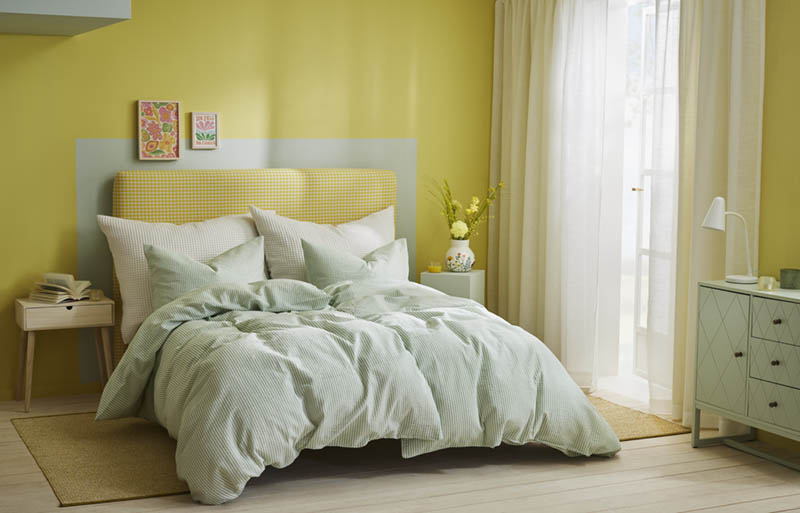 Lykke kreppsengesett 140x200 grønn cream
