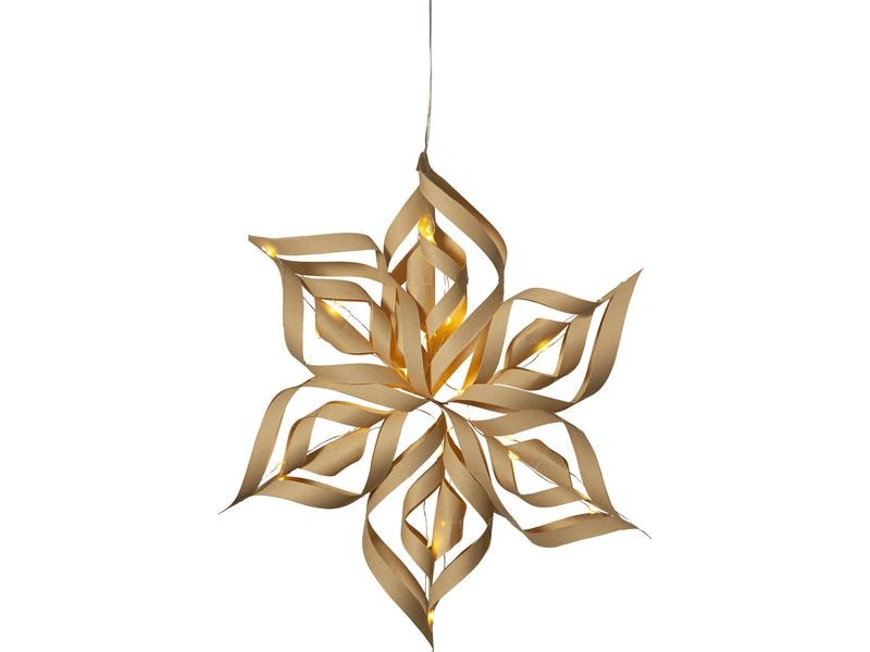 Star Trading LED-Stern Bella, 40 cm, Natur Leuchtender Papierstern