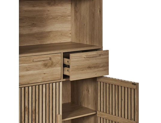 THE HOME DECO FACTORY - Buffet de cuisine 4 portes 2 tiroirs saulk en bois - marron