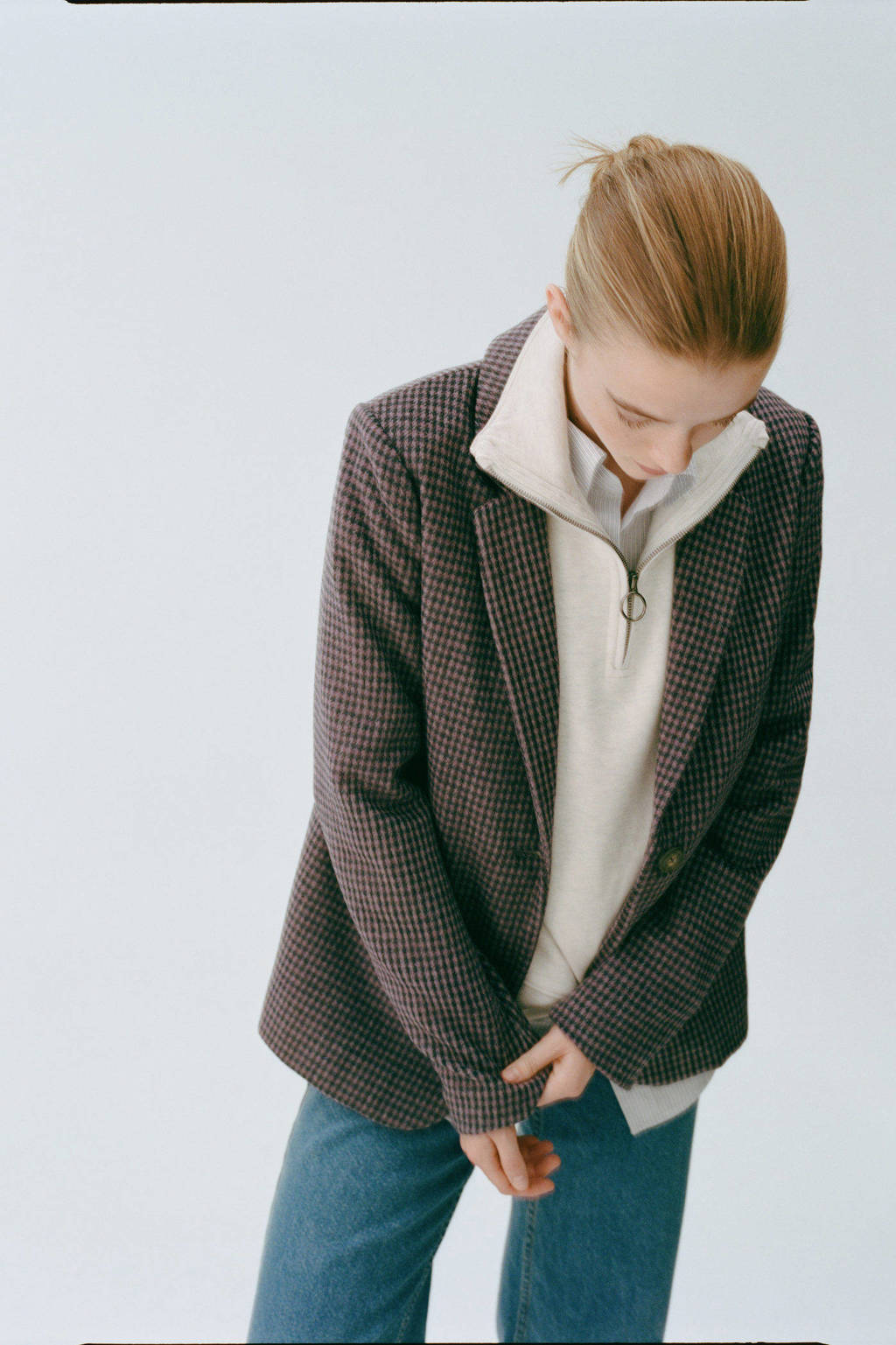 MANGO TEEN regular fit blazer paars