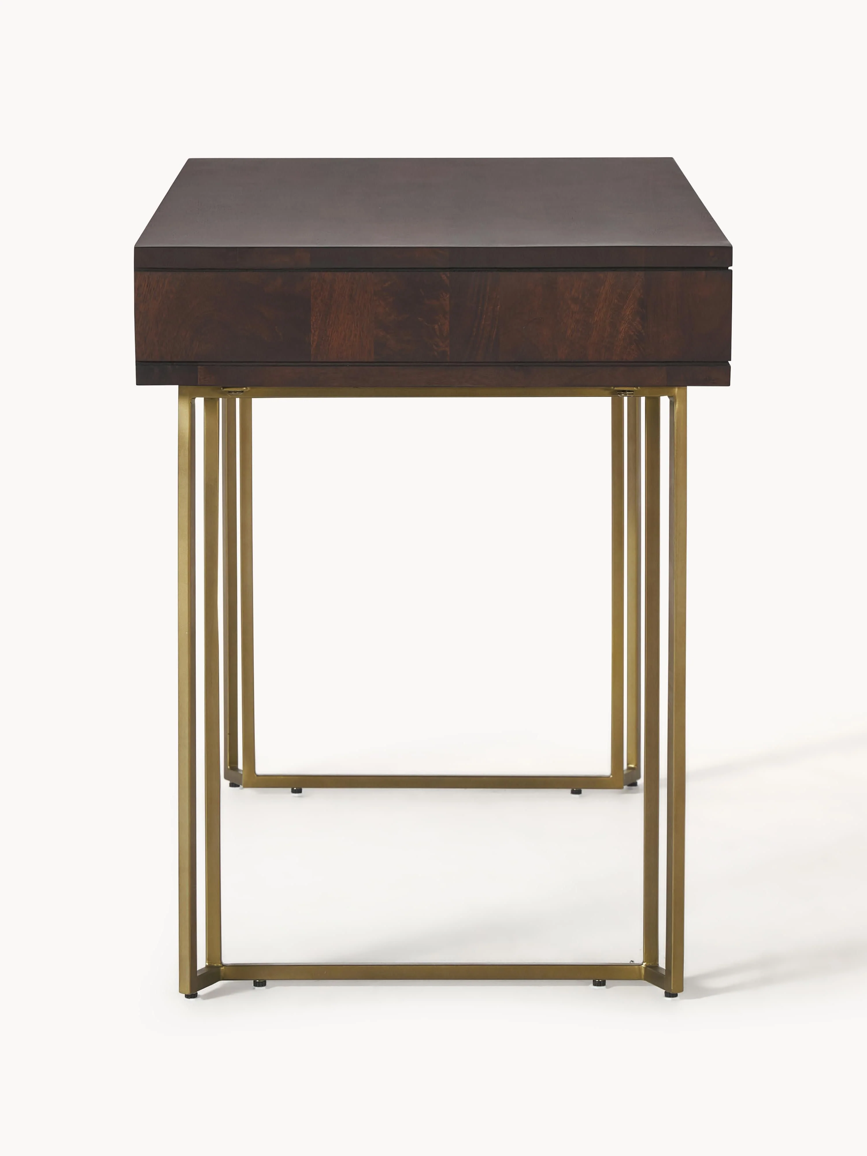 Bureau Luca van mangohout met visgraat-patroon