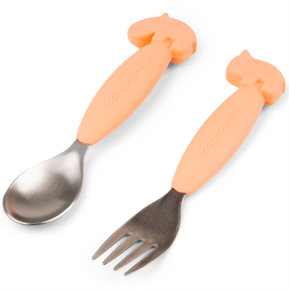 Done by Deer YummyPlus Easy Grip Cutlery Set Powder - DonebyDeer