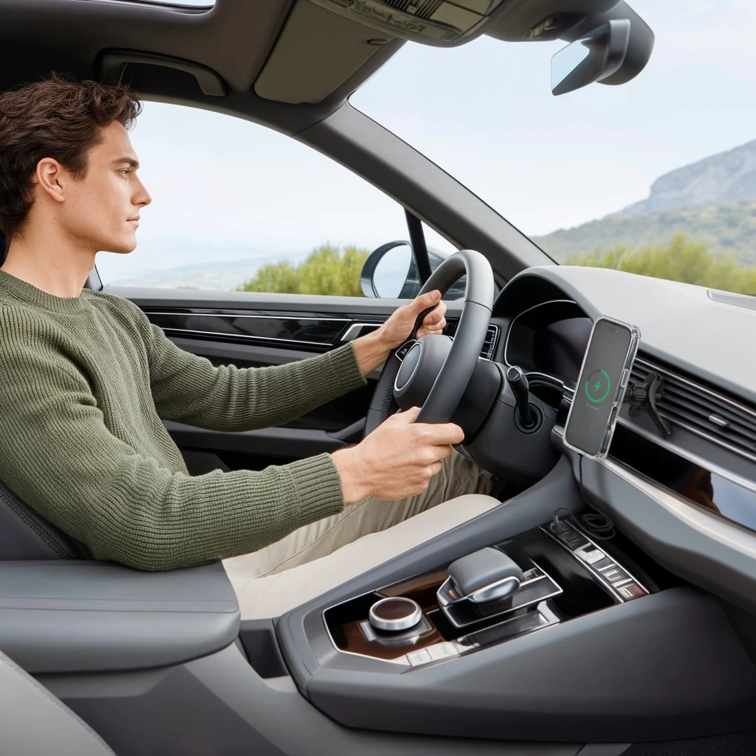 Hama - (15W) MagSafe Auto KFZ Halterung für Lüftungsgitter Qi2 Wireless Fast Charging Ladestation (00201736) - Schwarz