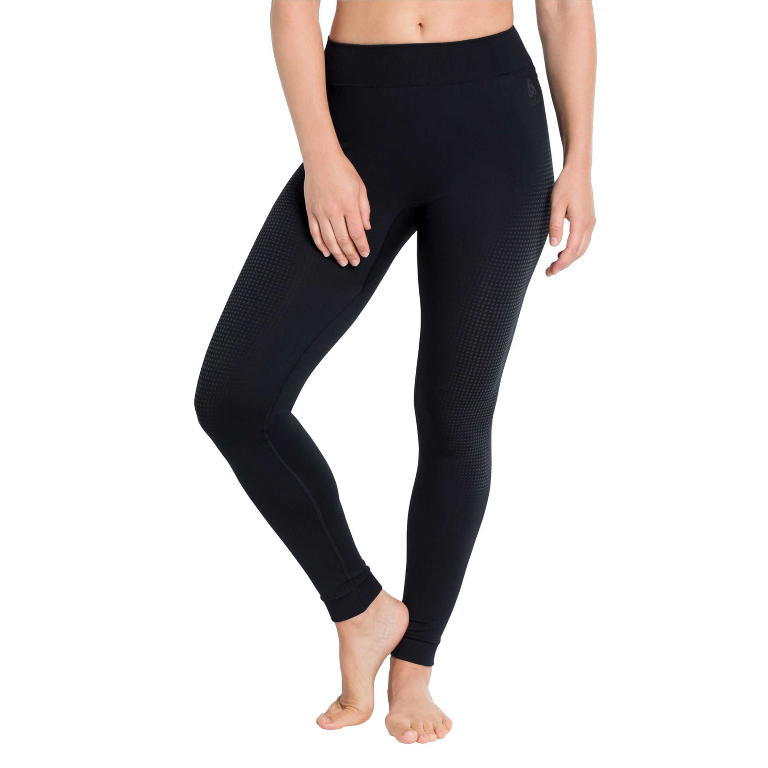 Odlo Performance Warm Eco Big Logo Bottom Long Collant Tight Femmes - Noir , Gris