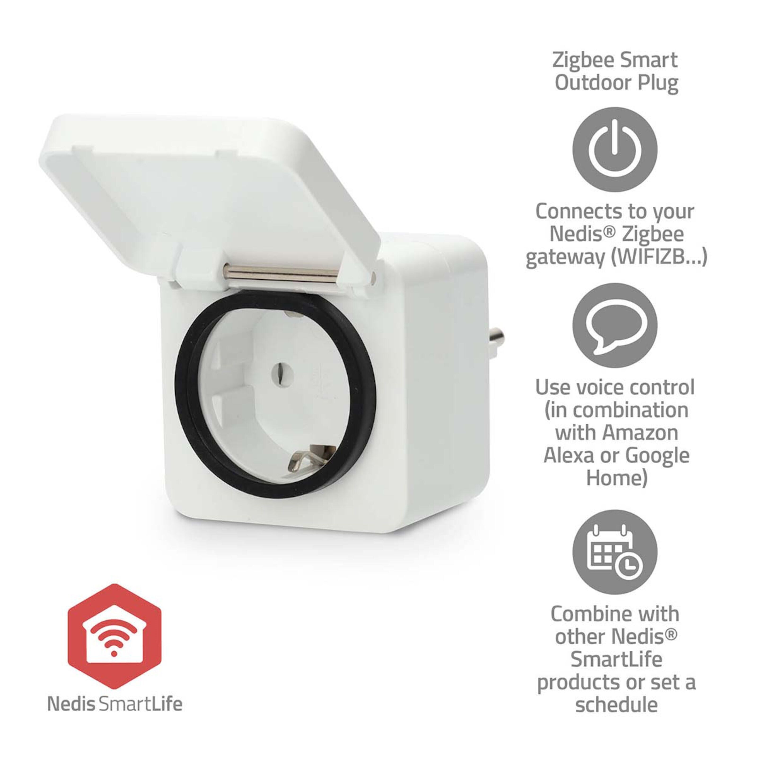 Nedis Zigbee Fjernstrømbryter for utendørsbruk 3680 W