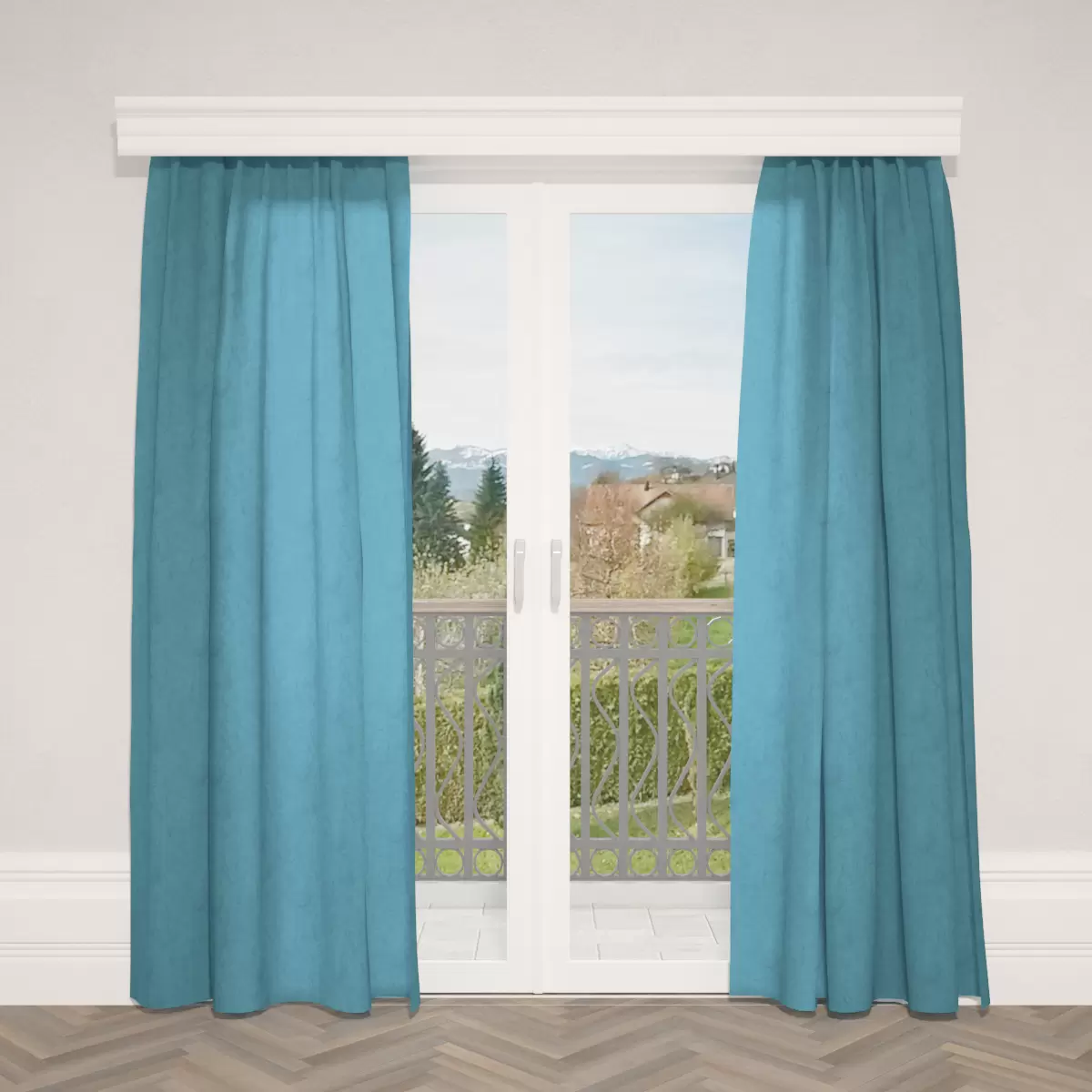 Nachtvorhang Marmor Blau
