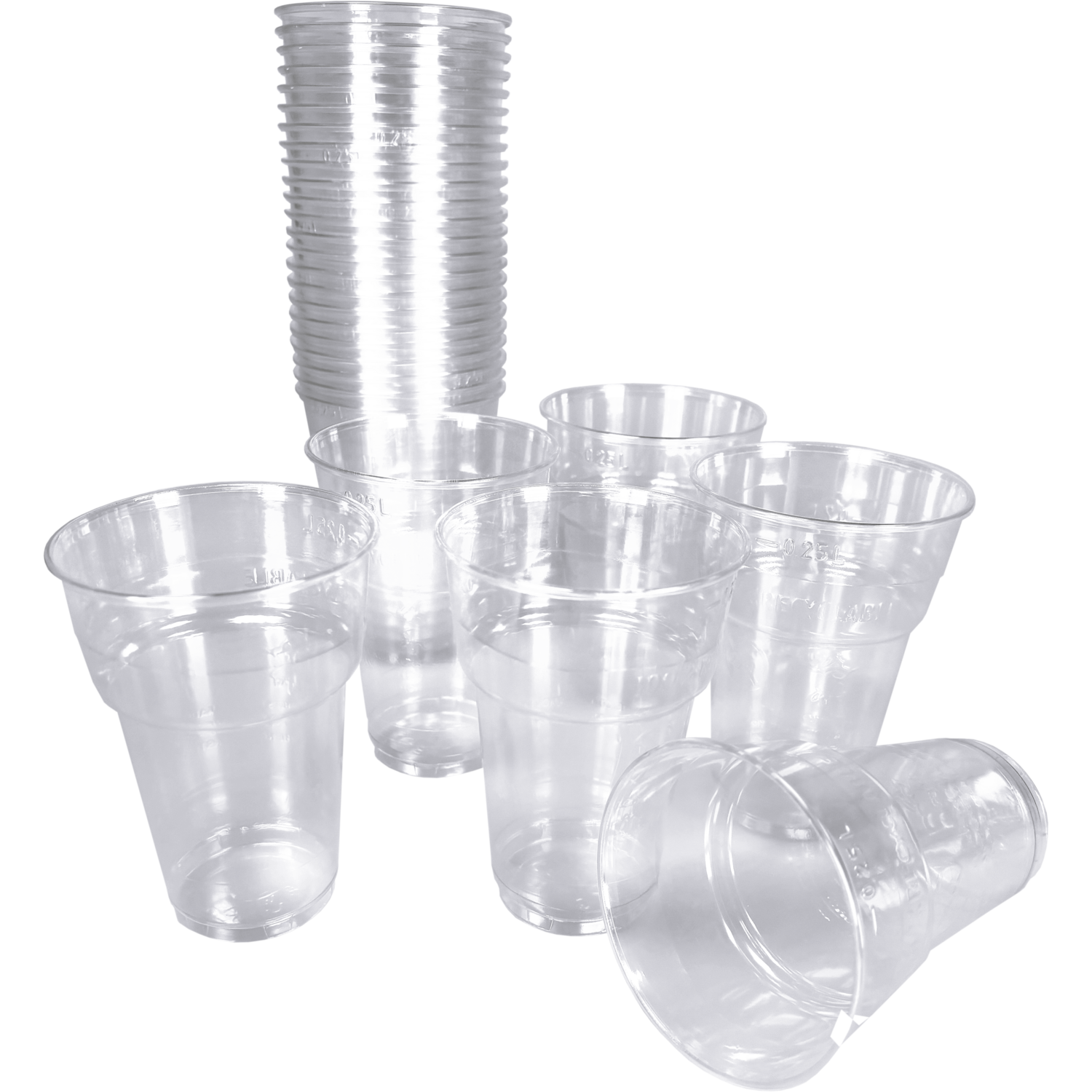 Glas, bierglas, gerecycled PET, 250ml, 108mm, helder
