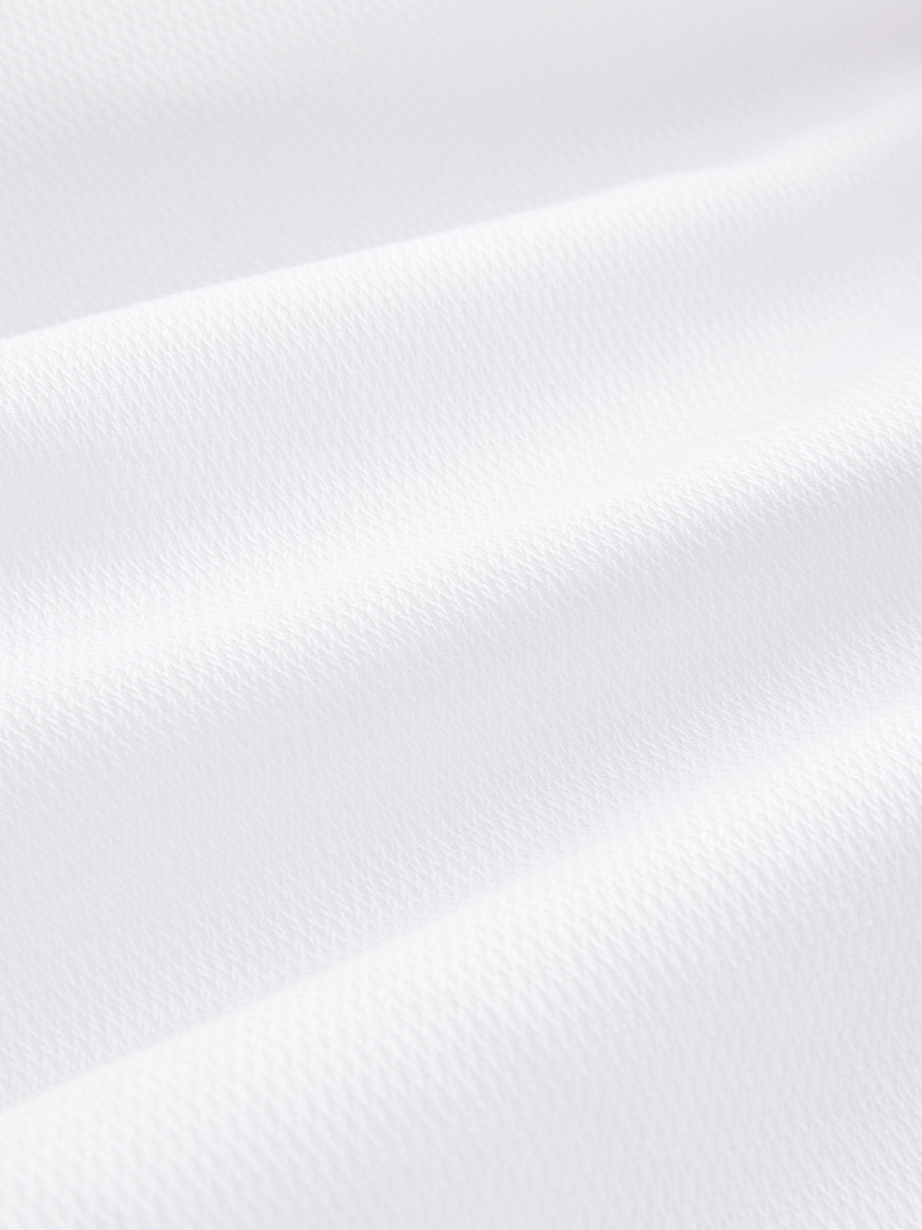 Wit - Slim Fit - Onderhoudsvriendelijk, getextureerd, slim fit overhemd met enkele manchet