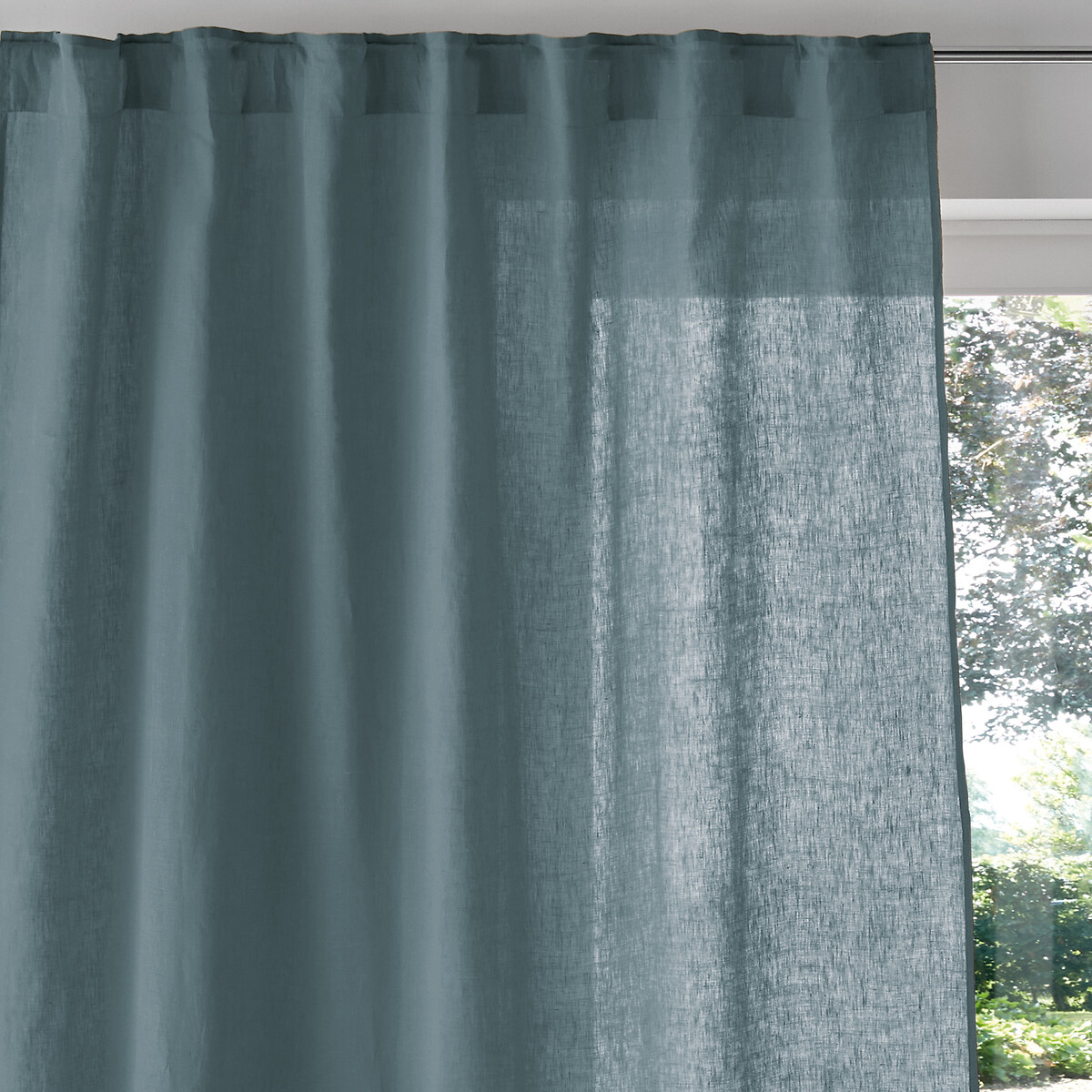 LA REDOUTE INTERIEURS<br>Cortina de linho lavado com laços ocultos Onega