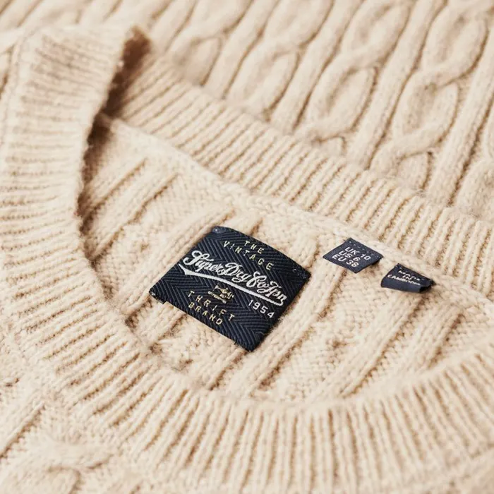 Superdry Fitted Cable Crew Neck Trui Dames