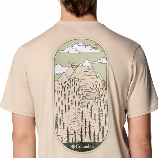 T-shirt randonnée COLUMBIA ROCKAWAY RIVER GRAPHIC SHORT SLEEVE TEE DARK STONE/WINDING WONDER