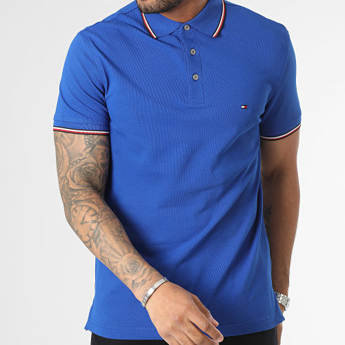 Polo Manches Courtes 1985 RWB Tipped Slim 0750 Bleu Roi
