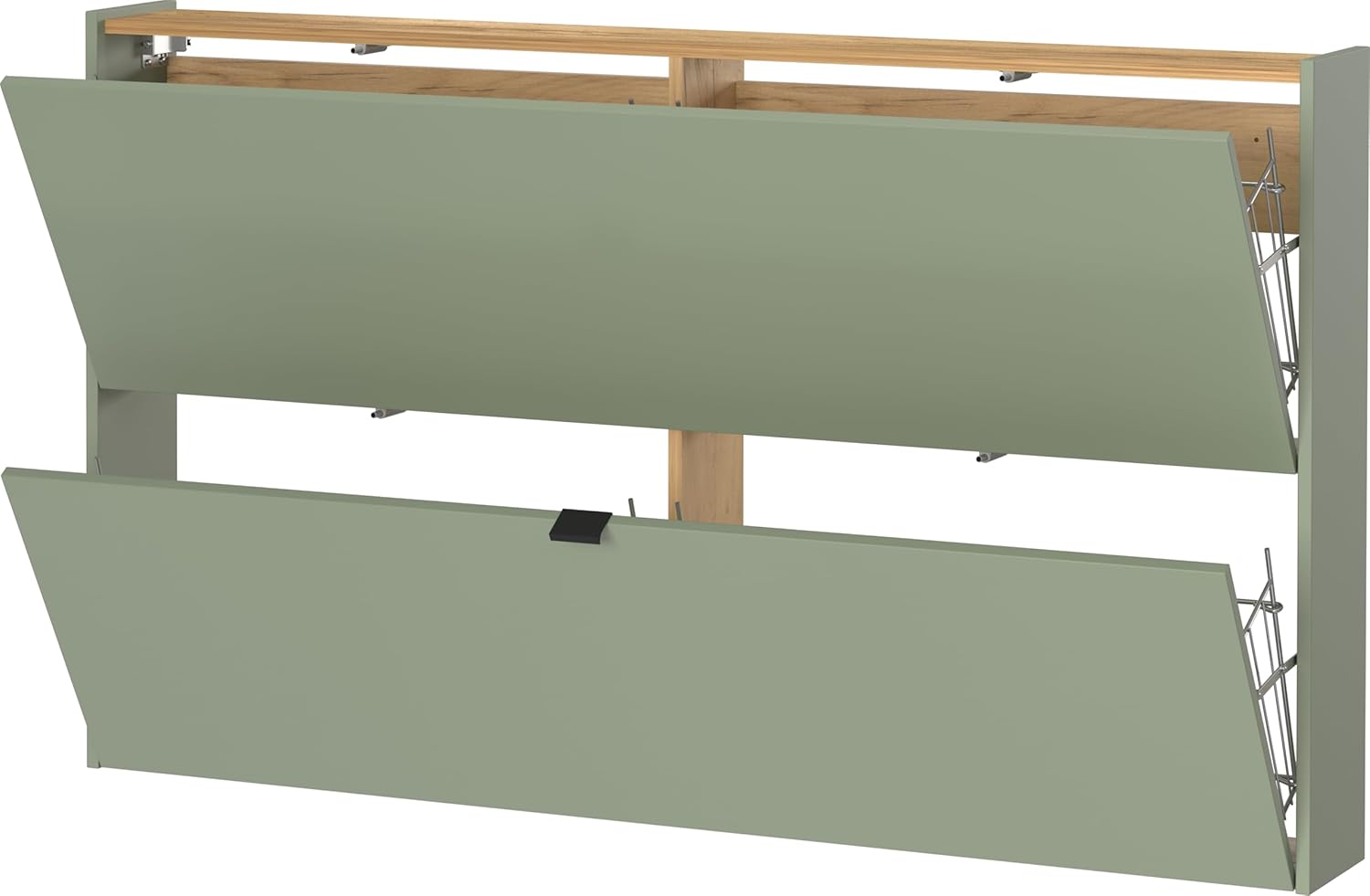 Germania Schuhschrank 1392-629 GW-Ameca, in Taupegrün/Navarra-Eiche-Nb., mit geringer Tiefe, 140 x 83 x 18 cm (BxHxT)