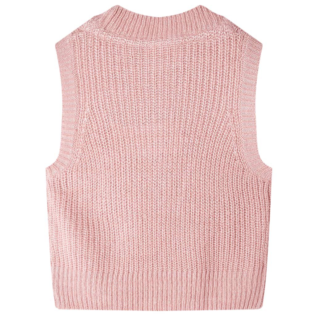 Gebreid kindervest, pastelroze, 92
