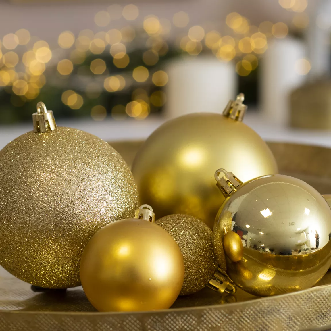 Lot de 20 boules de Noël assorties New Alpine Or