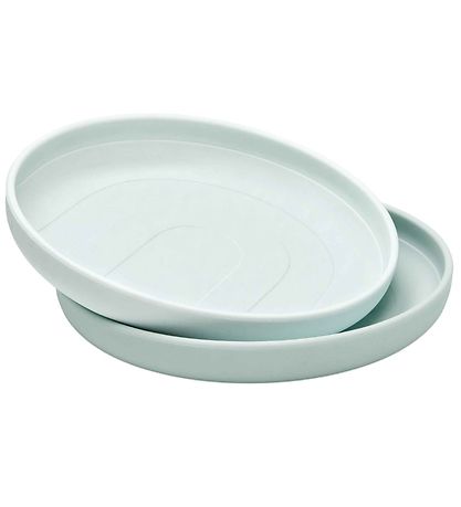 Cam Cam Tallerkener - Silikone - 2-pak - Regnbue - Blåe Mix