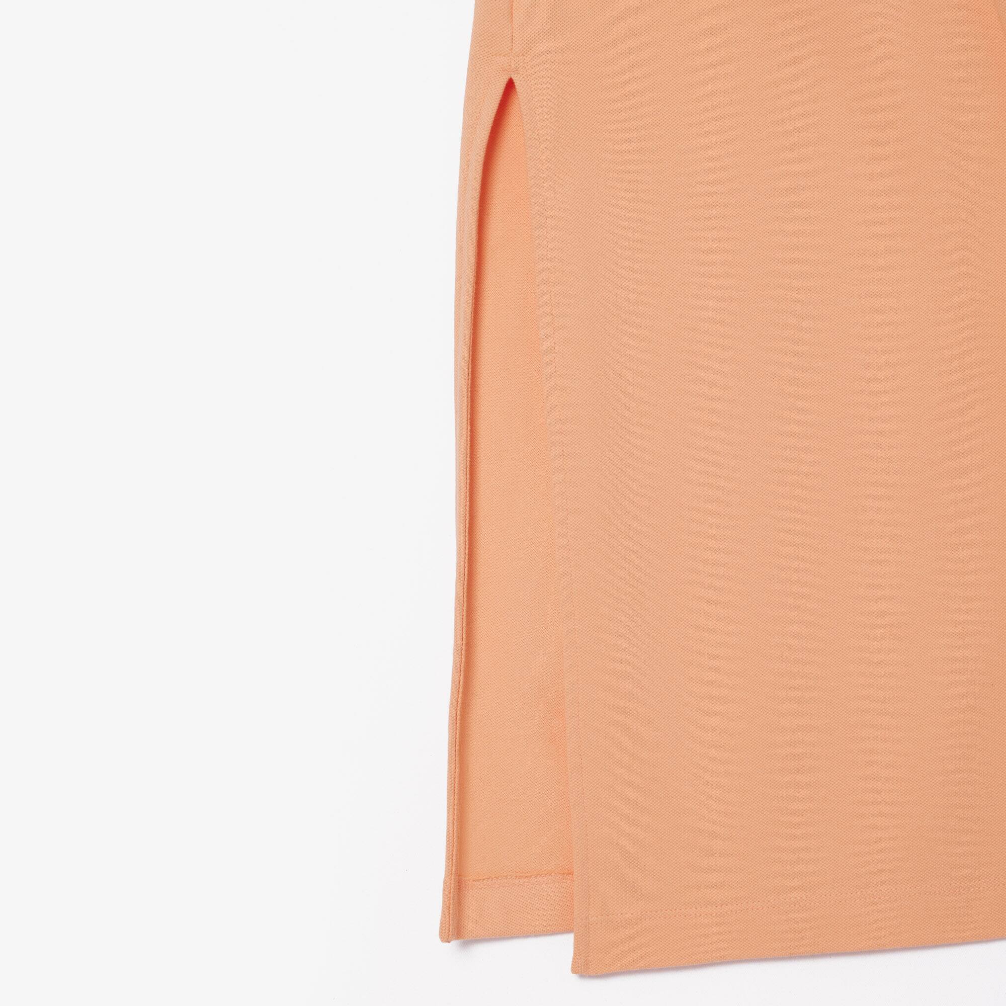 Robe polo longue sans manches en piqué de coton stretch Robes & Jupes - Orange - Lacoste - Femme
