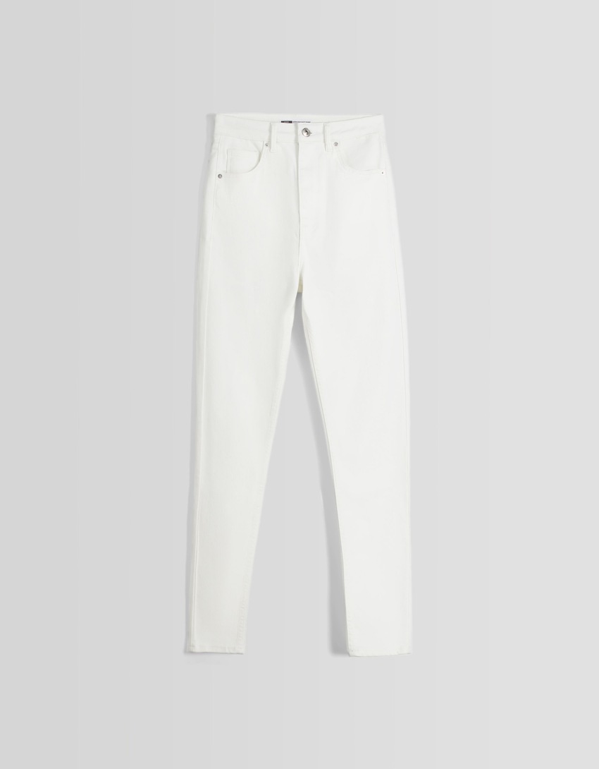 calça jeans skinny de cintura super alta