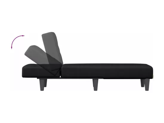 Prolenta Premium - Chaise longue noir tissu