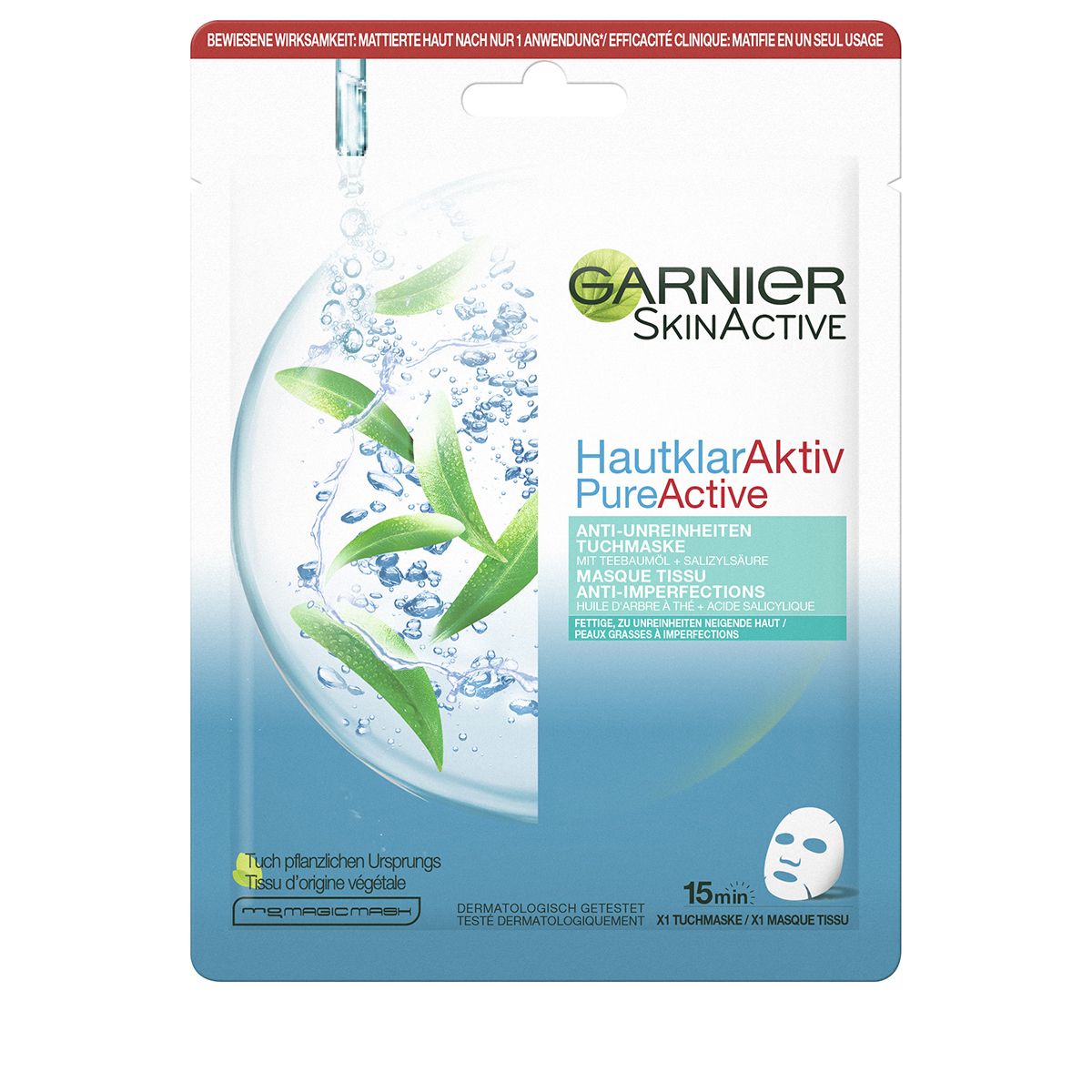 GARNIER Pure Active Tuchmaske<br>28 g, Anti-Unreinheiten