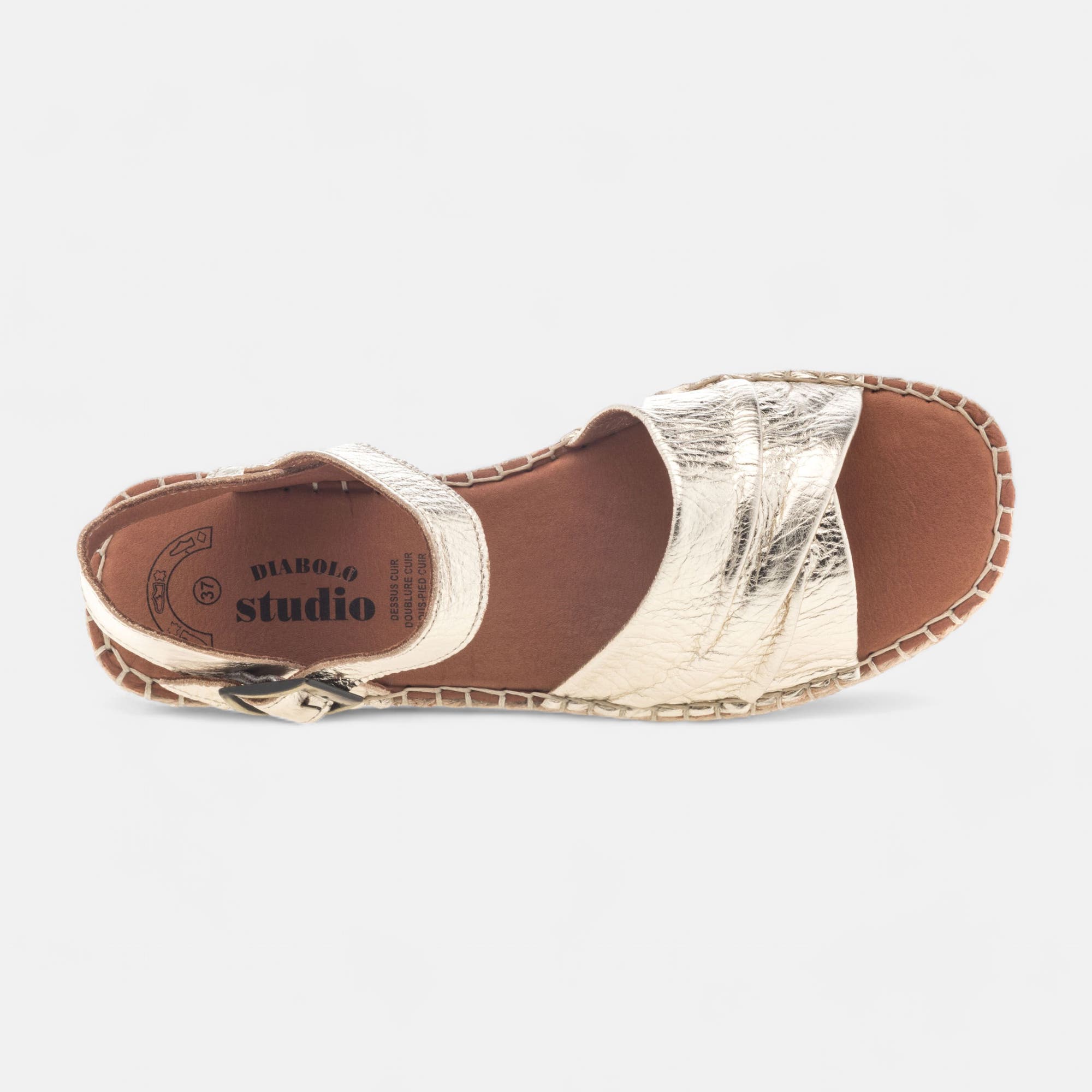Sandales Femme en cuir or