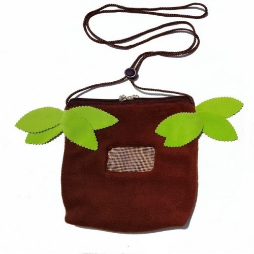 Bolsa de transporte quadrada Jungle para sugar gliders, marrom