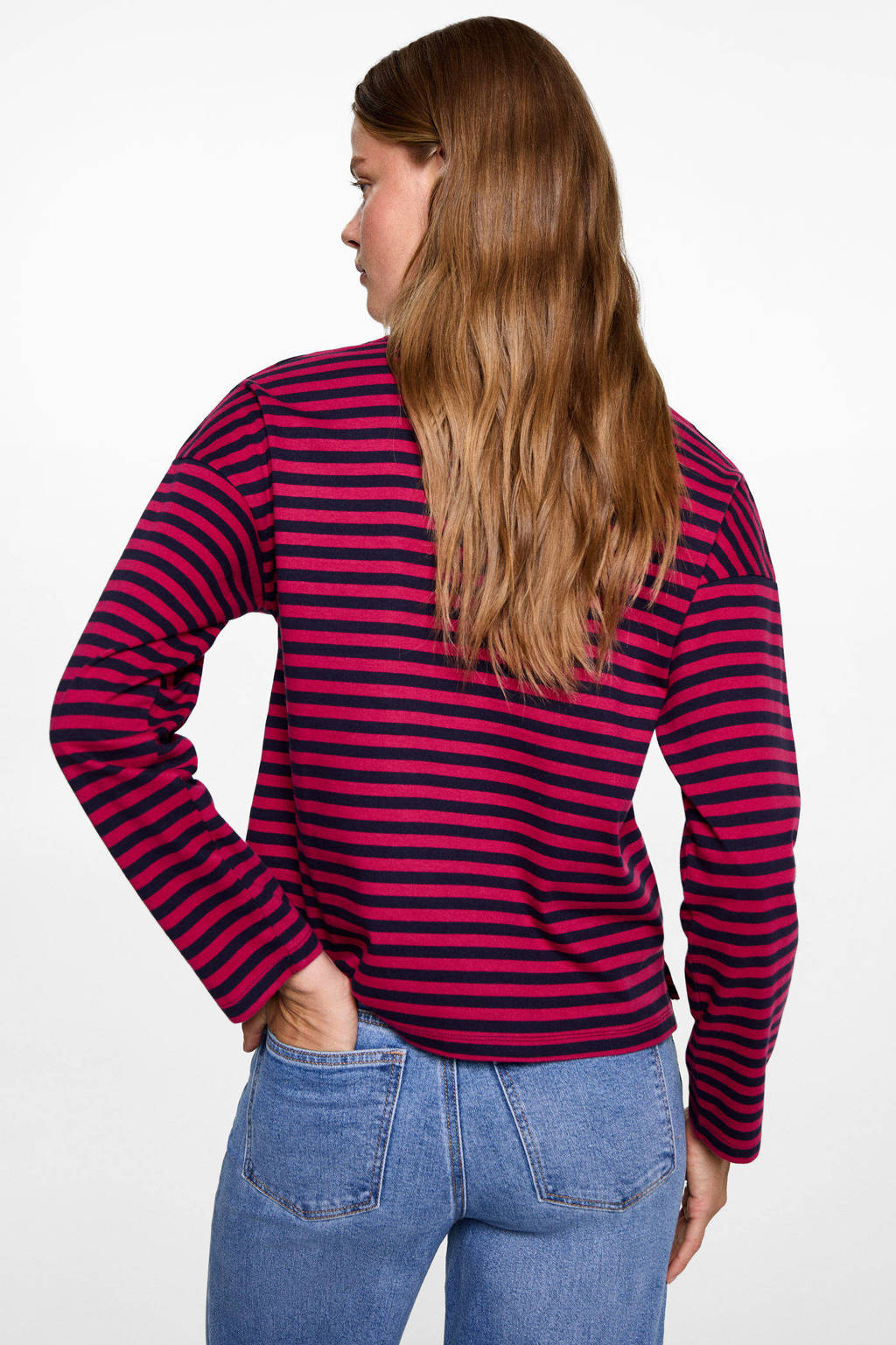 MANGO TEEN longsleeve rood rib gebreid