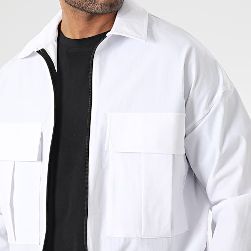 Veste Zippée Avec Poches 0245 Blanc